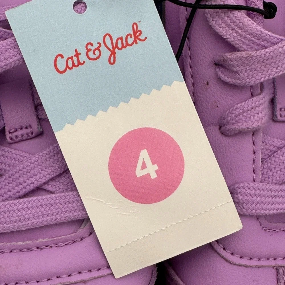Cat & Jack Boston Court Kids Sneakers Pink Purple Size 4 NWT